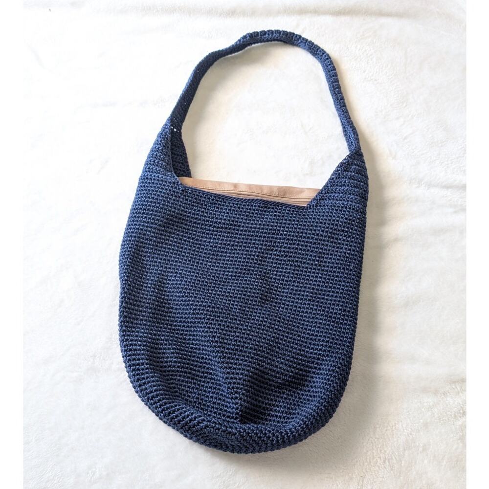 The Sak Navy Hand Crochet Hobo Shoulder Bag